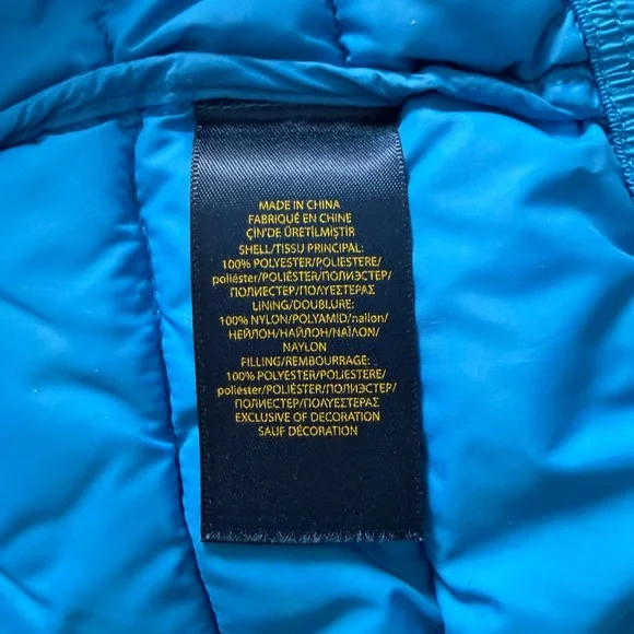 Polo by Ralph Lauren Toddler Puffer Vest in Blue with Orange Accents 2T